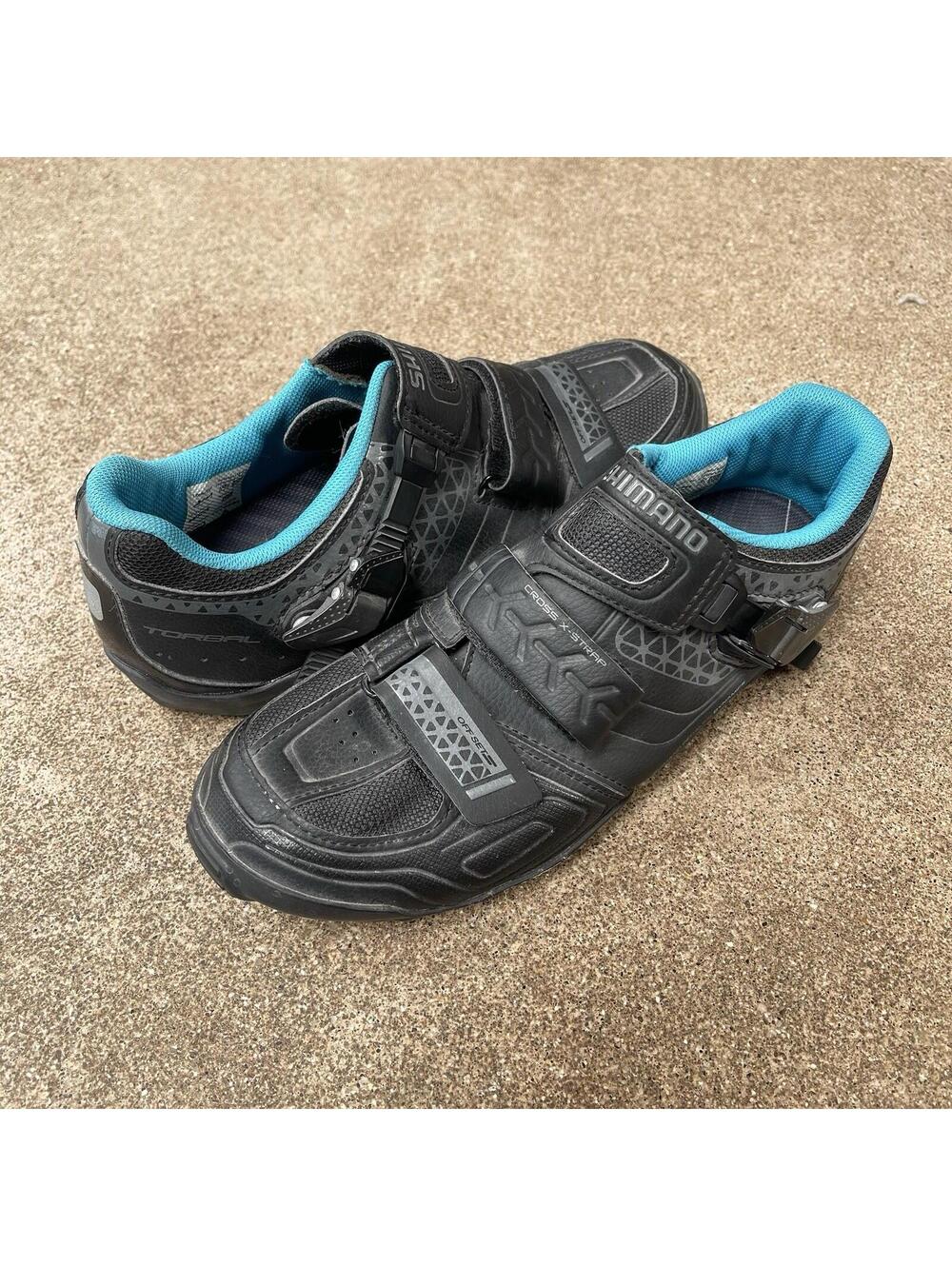 Shimano SH-WM64L Womens SPD Cycling Shoes Black Blue Size 8.5 EUR 41